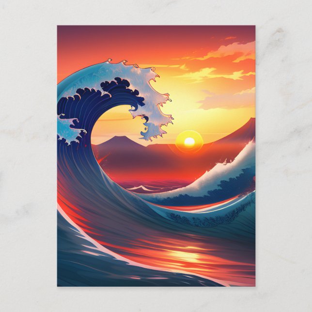 Retro Reimagining of The Great Wave Off   Postcard (Front)