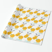 Retro Reindeer Holiday Christmas Wrapping Paper
