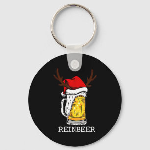 Retro Reindeer Winedeer Reinbeer Matching Couples  Keychain