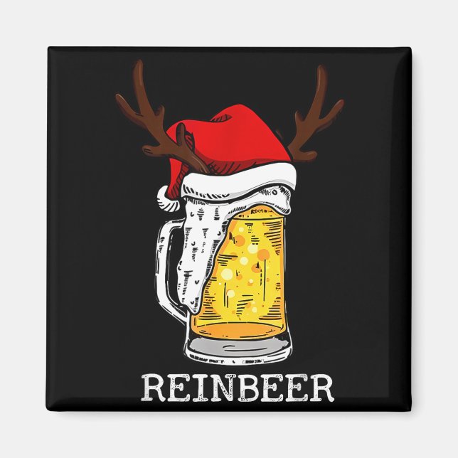 Retro Reindeer Winedeer Reinbeer Matching Couples  Magnet (Front)