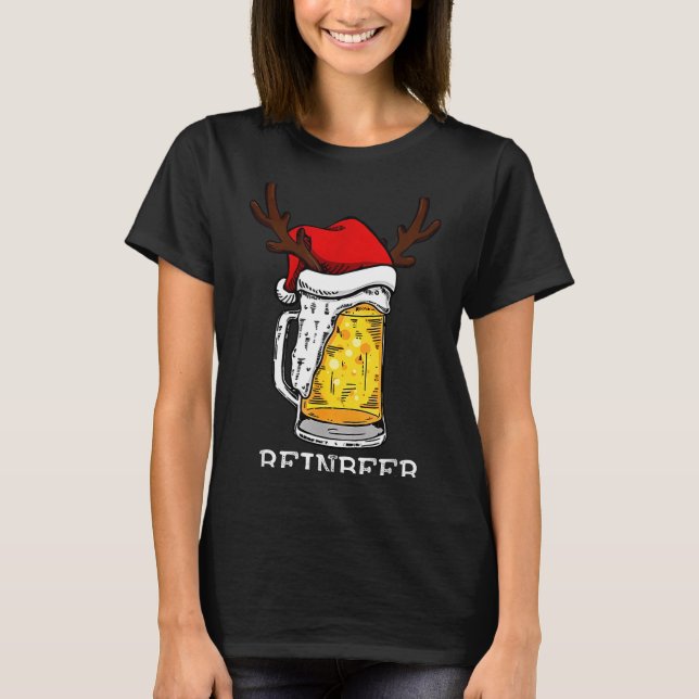 Retro Reindeer Winedeer Reinbeer Matching Couples  T-Shirt (Front)