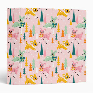 Retro Reindeer Wonderland Holiday Pattern Binder