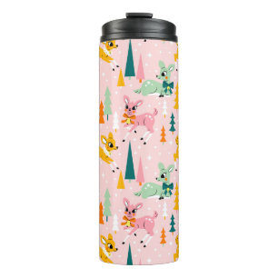 Retro Reindeer Wonderland Holiday Pattern Thermal Tumbler