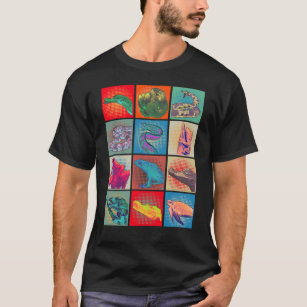 Retro Reptile Collage Snake Frog Turtle T-Shirt