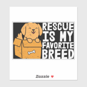 Retro Rescued Is My Favorite Breed Vinyl Sticker 