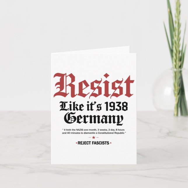 Retro Resist Like Its 1938 Germany  Card (Front)