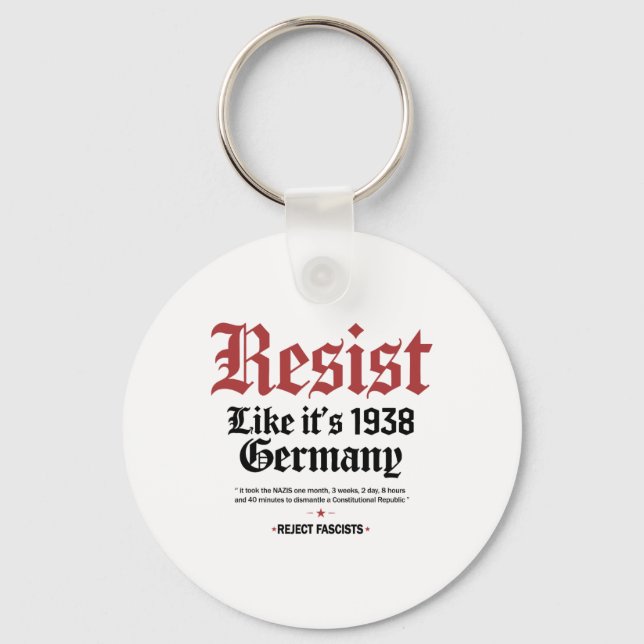 Retro Resist Like Its 1938 Germany  Keychain (Front)