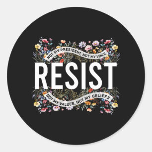 Retro Resist Not My President Classic Round Sticker