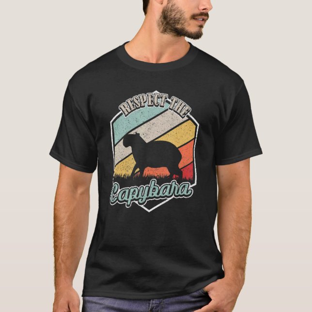 Retro Respect the Capybara Cute Capybara T-Shirt (Front)