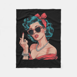 Retro Respectfully Funny N Up Girl Sy Style  Fleece Blanket