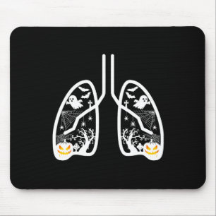 Retro Respiratory Therapist Rt Lung Ghost Pumpkin Mouse Pad