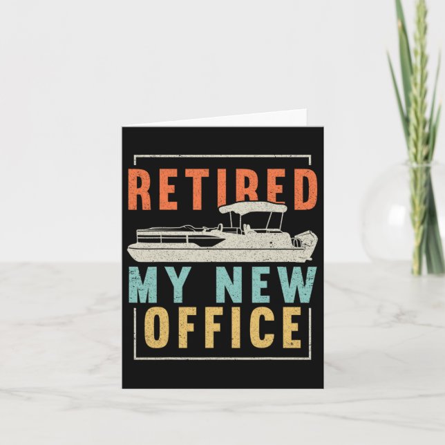 Retro Retired My New Office  Card (Front)
