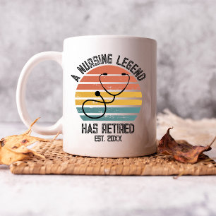 Retro Retired Nurse 2024 Retirement Gift for Nurse Mug