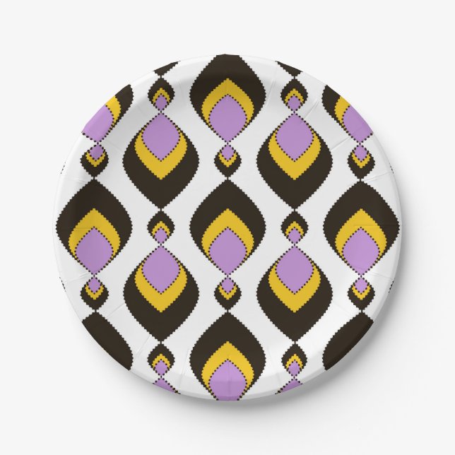 Retro, retro ornament paper plate (Front)