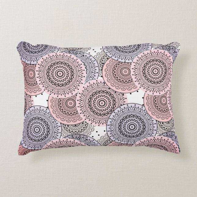 Retro, retro pattern, beige , grey  elegant accent pillow (Front)