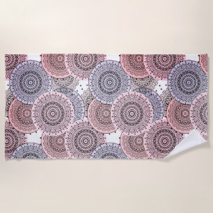 Retro, retro pattern, beige , grey  elegant beach towel