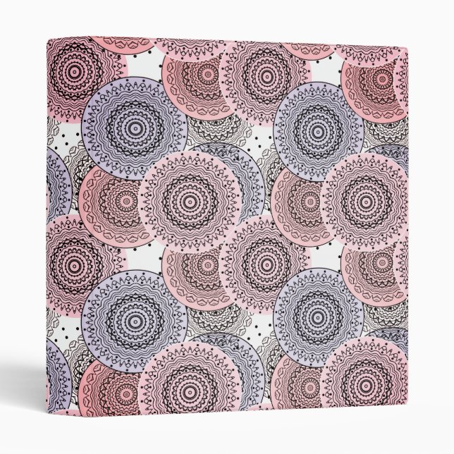 Retro, retro pattern, beige , grey  elegant binder (Front/Spine)