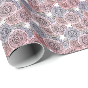 Retro, retro pattern, beige , grey  elegant wrapping paper