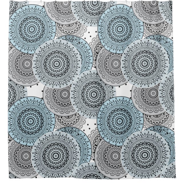 Retro, retro pattern, blue and grey,  elegant (Front)