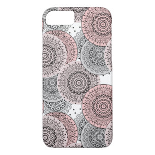 Retro, retro pattern, blue and pink, elegant Case-Mate iPhone case