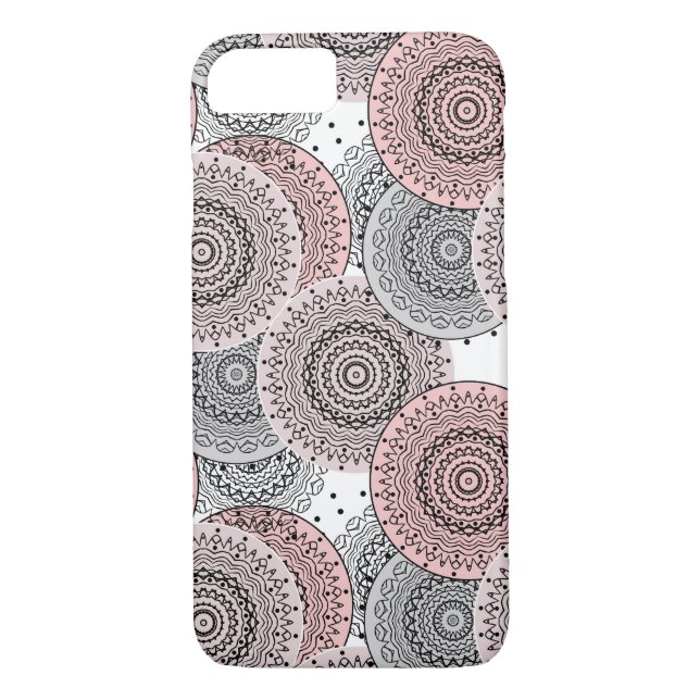 Retro, retro pattern, blue and pink,  elegant Case-Mate iPhone case (Back)