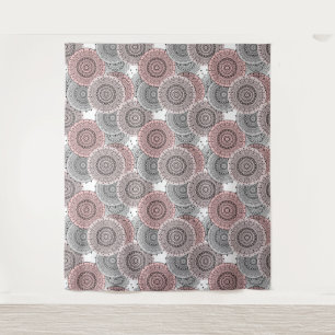 Retro, retro pattern, blue and pink,  elegant tapestry
