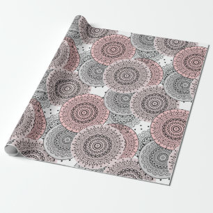 Retro, retro pattern, blue and pink, elegant wrapping paper