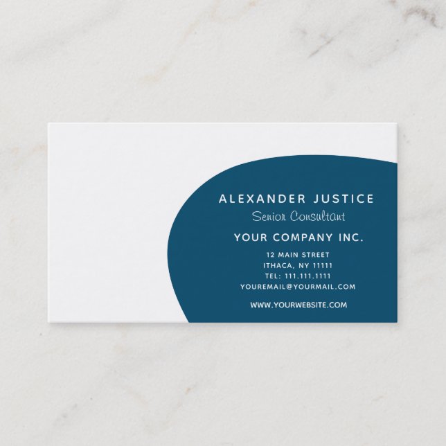 Retro Reversible Custom Colour Mid-Century Modern Business Card (Front)