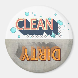 Retro Reversible Dishwasher  Running Clean Dirty Magnet