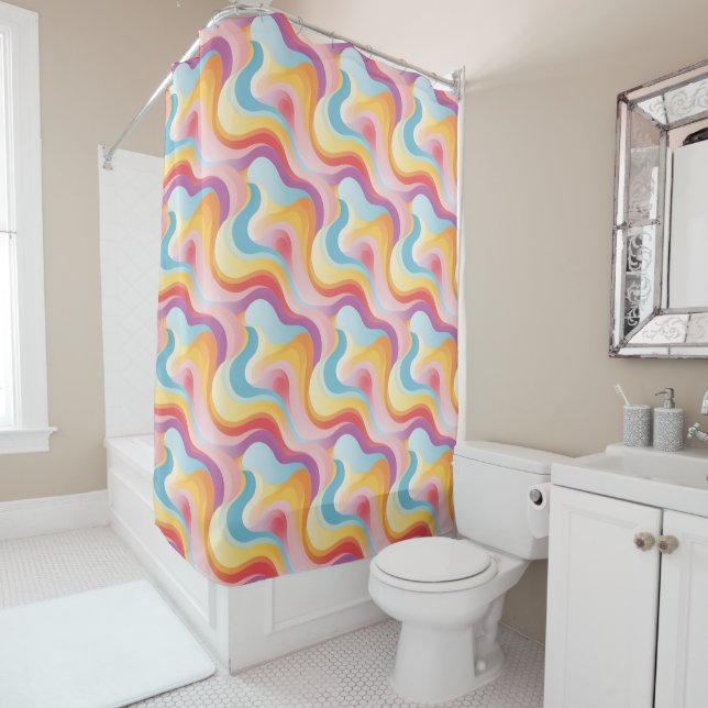 Retro Revival Abstract Boho Rainbow Wave (In Situ)
