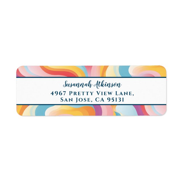 Retro Revival Abstract Boho Rainbow Wave (Front)