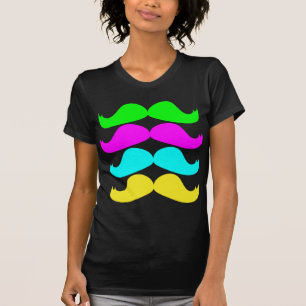 Retro RGB Fluo Moustaches T-Shirt