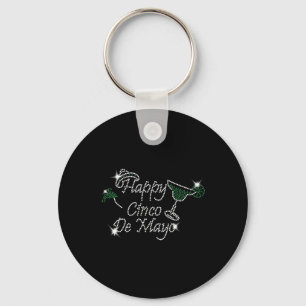 Retro Rhinestone Cinco De Mayo Margarita Funny Mex Keychain
