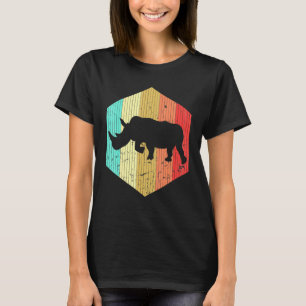 Retro Rhino Vintage Rhino Silhouette Elephant Anim T-Shirt