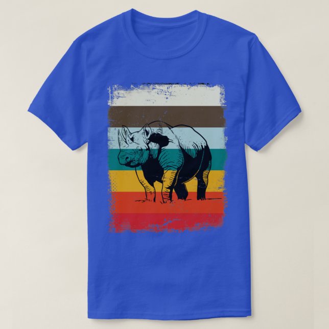 Retro Rhinoceros Rhino T-Shirt (Design Front)