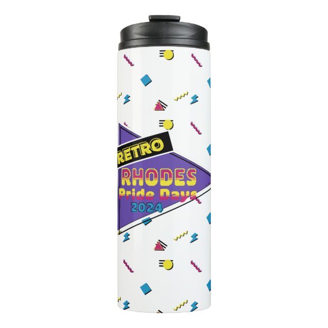 Retro Rhodes Pride Days 2024 Thermal Tumbler (Front)
