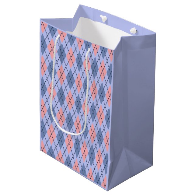 Retro rhombic pattern.  medium gift bag (Front Angled)