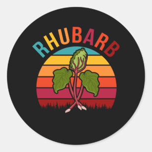 Retro Rhubarb Vintage Rhubard Strawberry Pie Day Classic Round Sticker