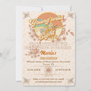 Retro rhythm the ultimate groovy 8th birthday invitation