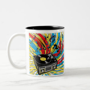 Retro Rhythm - Tocadisks of the 80s Two-Tone Coffee Mug