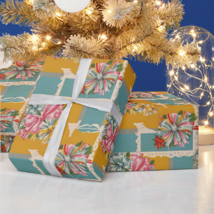Retro Ribbon Christmas Gift Wrap