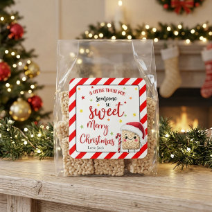 Retro Rice Crispy Christmas Someone Sweet Favor Square Sticker