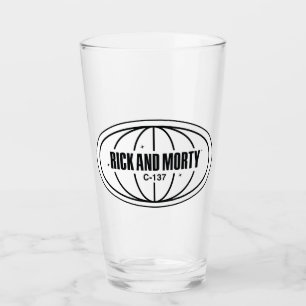 Retro Rick and Morty C-137 Dimension Badge Glass