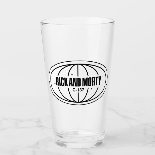 Retro Rick and Morty C-137 Dimension Badge Glass (Front)