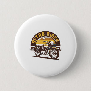 Retro Rider � Motorcycle 2 Inch Round Button