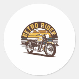Retro Rider � Motorcycle Classic Round Sticker