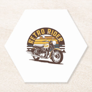 Retro Rider � Motorcycle Paper Coaster