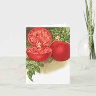Retro Ripe Tomatoes Blank Cards Farmers Market