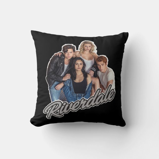 Retro Riverdale Group Graphic Throw Pillow (Front)