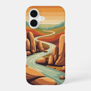 Retro Riverstones Valley iPhone 16 Case